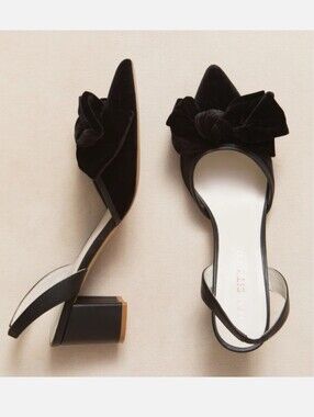 Ivy City Black Bow Eloise Heels Size 6